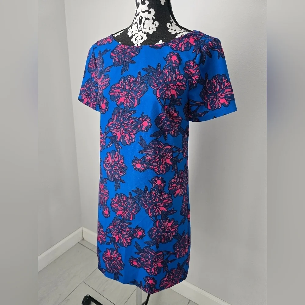 J Crew Floral Blue and Pink Dress size 00